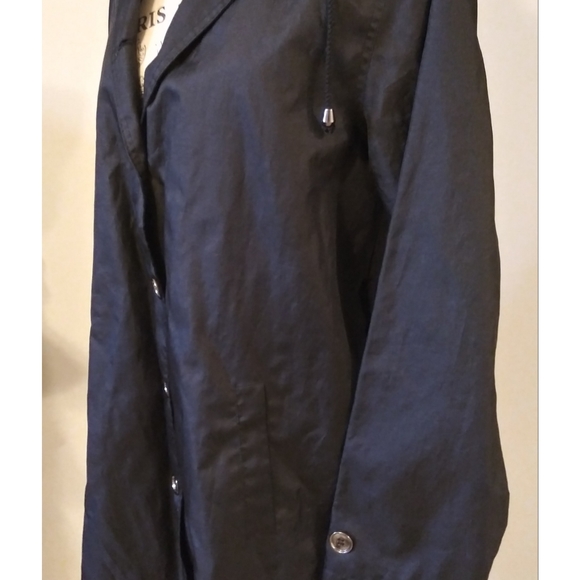 CAPELLI WINDBREAKER BLACK TRENCH COAT - Picture 3 of 6